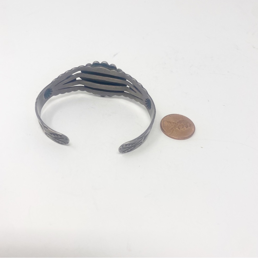 658 Vintage Fred Harvey Era Silver Ingot Cuff Bracelet - Picture 9 of 12
